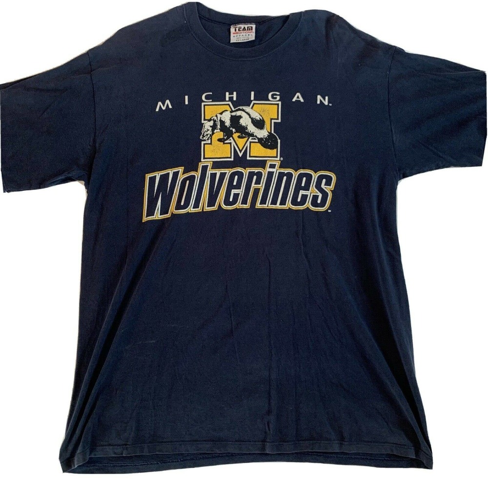 Vintage Mens Michigan Wolverines Spell Out T-Shirt